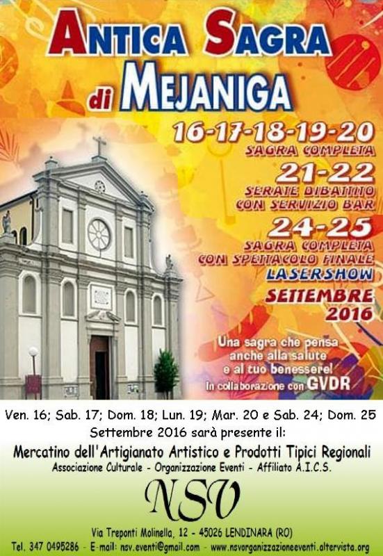 Antica sagra di Mejaniga 16-25 Settembre 2016