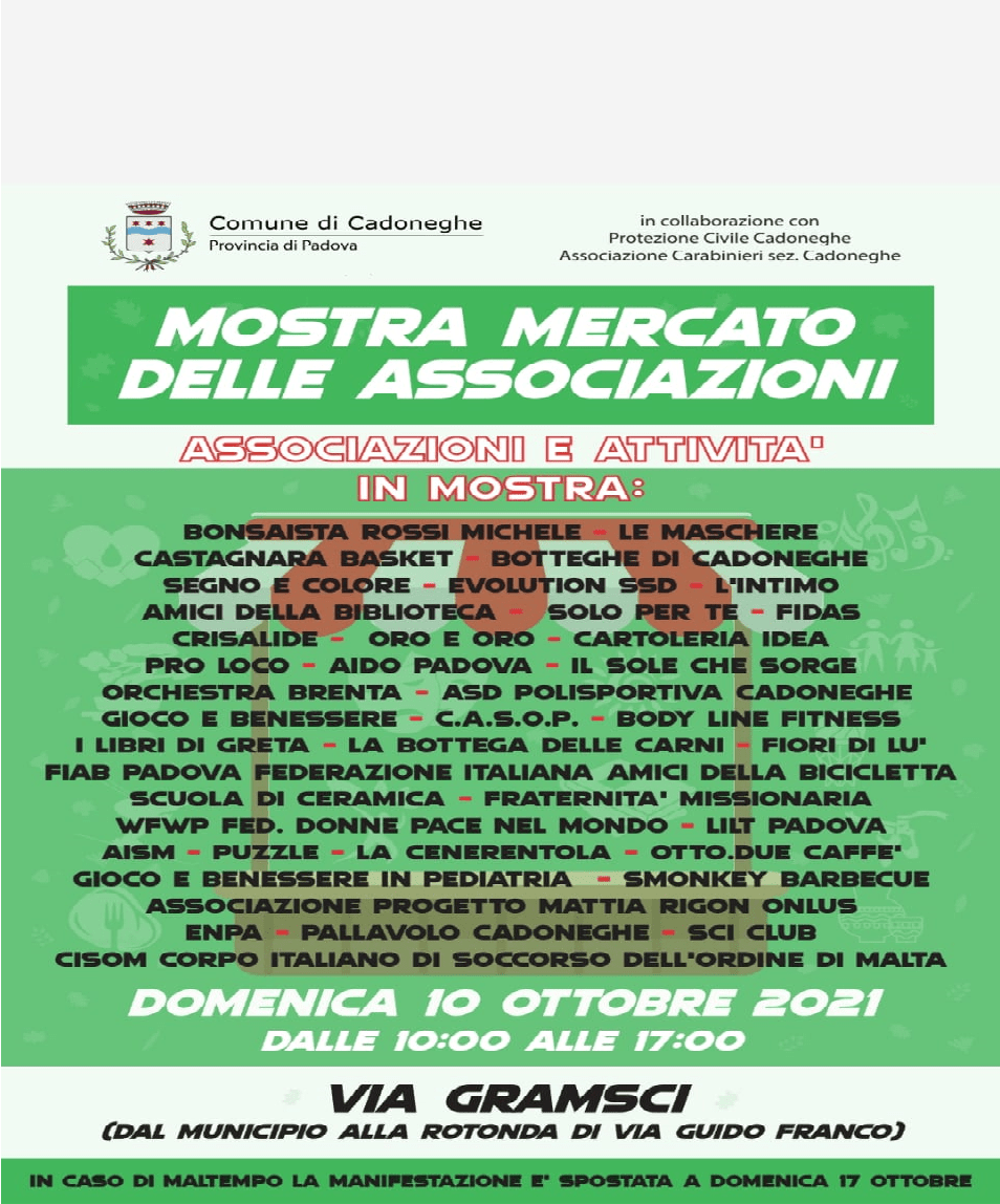 Mostra mercato delle associazioni e attività - Ottobre 2021